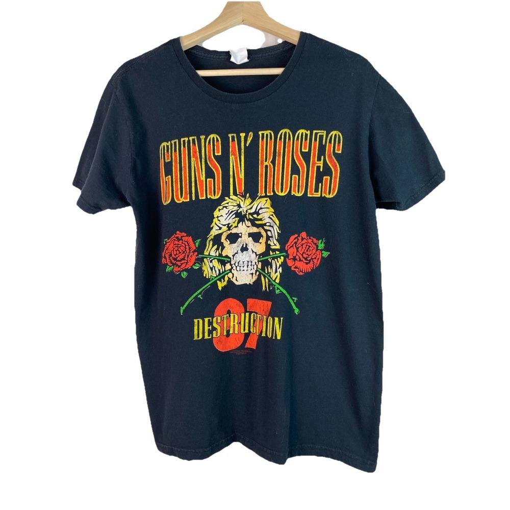 Bay Island Guns n Roses M Black 1987 Destruction UK Tour Band T-Shirt
